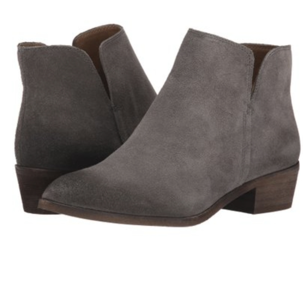 Splendid Smoke Hamptyn Fine Leather Suede Side Zip Ankle Booties